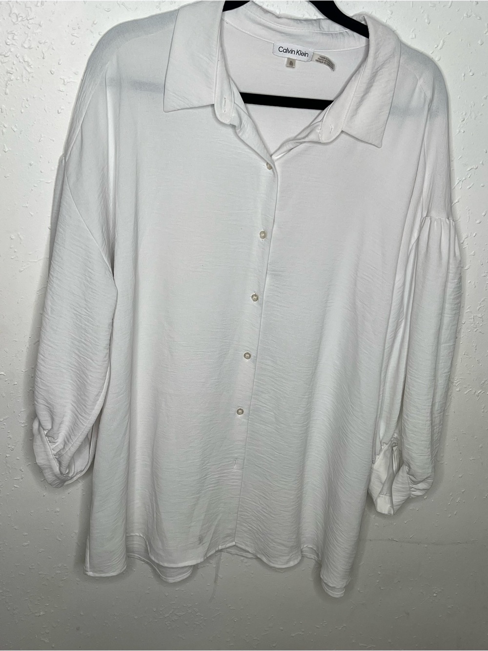Calvin Klein Soft White Button-Down Blouse